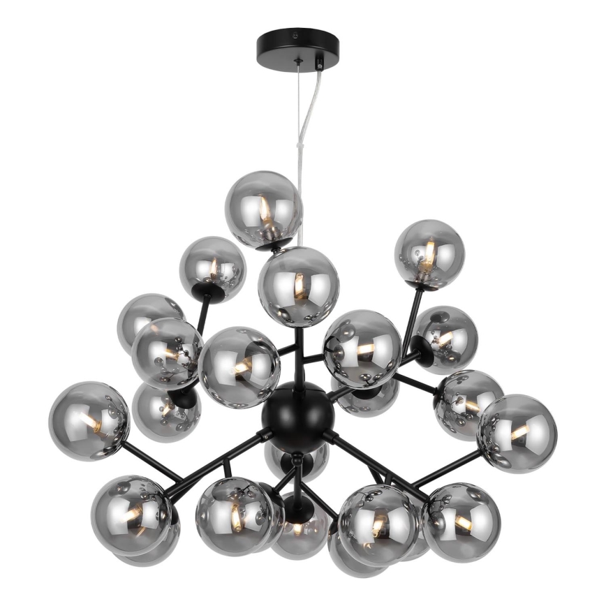 Maytoni MOD545PL-24B - Ljuskrona med textilsladd DALLAS 24xG9/28W/230V svart