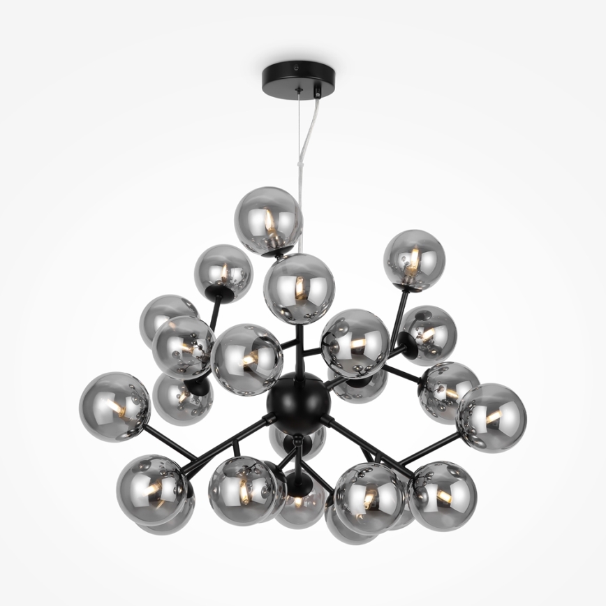 Maytoni MOD545PL-24B - Ljuskrona med textilsladd DALLAS 24xG9/28W/230V svart