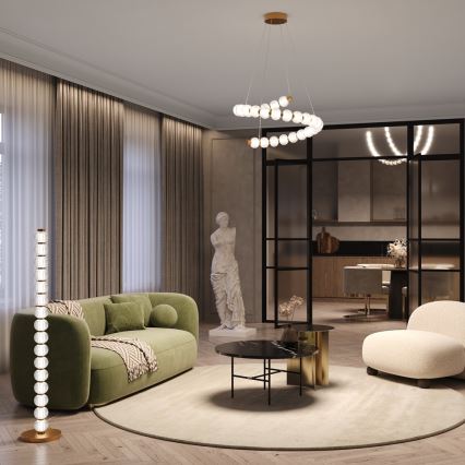 Maytoni MOD555PL-L35G3K - LED ljuskrona med textilsladd AMULET LED/40W/230V 3000K guld