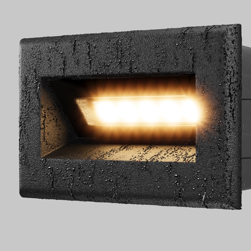 Maytoni O045SL-L3B3K - LED Inbyggd utomhusbelysning BOSCA LED/3W/230V 3000K IP65 svart