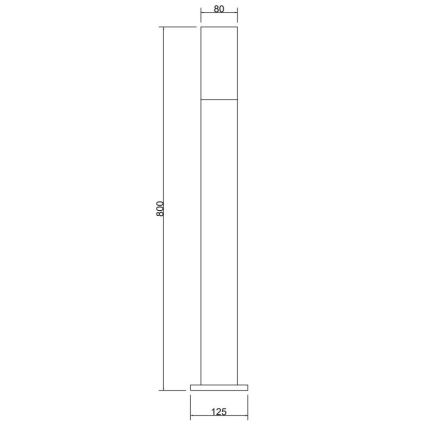 Maytoni O418FL-01GR1 - Utomhuslampa WILLIS 1xE27/60W/230V 80 cm IP54 antracit