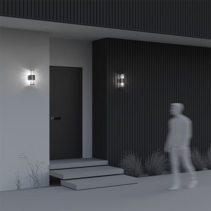 Maytoni O576WL-02GR - Vägglampa för utomhusbruk BRONX 2xE27/60W/230V IP54 antracit