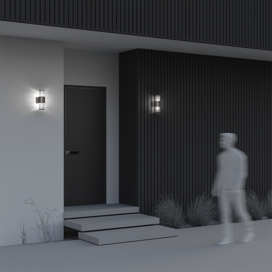 Maytoni O576WL-02GR - Vägglampa för utomhusbruk BRONX 2xE27/60W/230V IP54 antracit