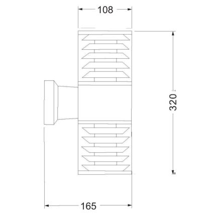 Maytoni O576WL-02GR - Vägglampa för utomhusbruk BRONX 2xE27/60W/230V IP54 antracit