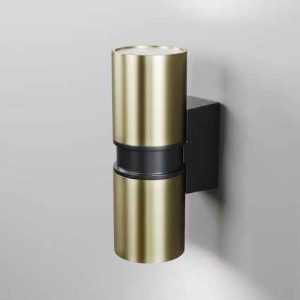 Maytoni O582WL-02BS - Vägglampa för utomhusbruk BOWERY 2xGU10/50W/230V IP54 mässing