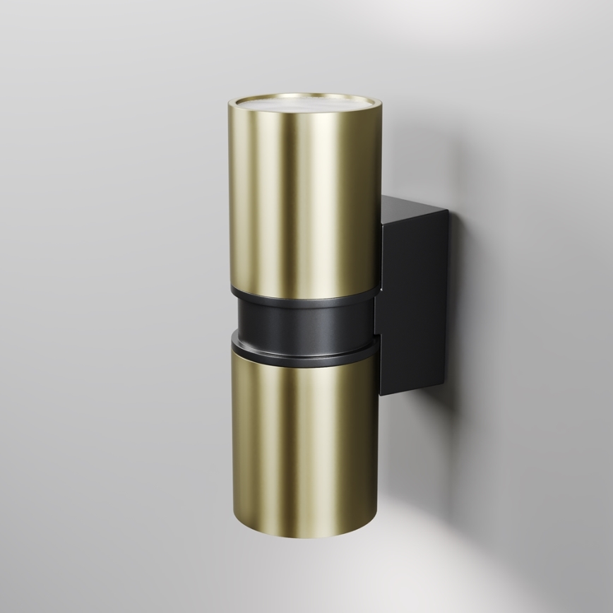 Maytoni O582WL-02BS - Vägglampa för utomhusbruk BOWERY 2xGU10/50W/230V IP54 mässing