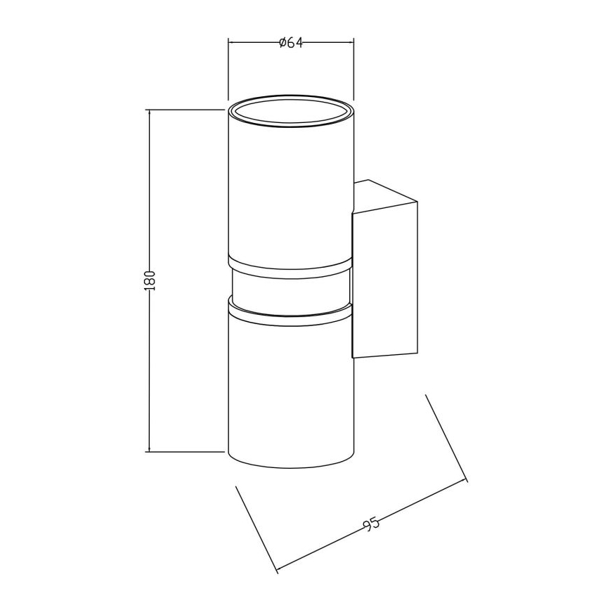 Maytoni O582WL-02BS - Vägglampa för utomhusbruk BOWERY 2xGU10/50W/230V IP54 mässing