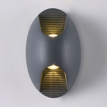 Maytoni O594WL-L6GR - LED vägglampa för utomhusbruk TIMES SQUARE LED/6W/230V IP65 antracit