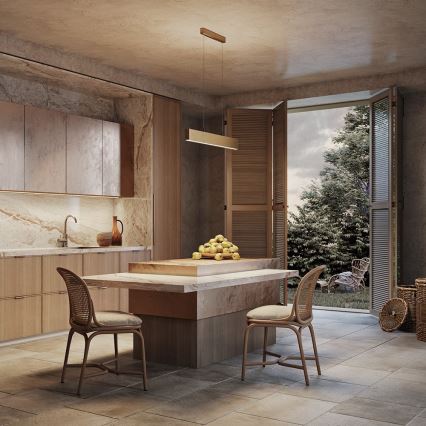 Maytoni P010PL-L23G3K - LED ljuskrona med textilsladd STEP LED/23W/230V 3000K 91 cm guld