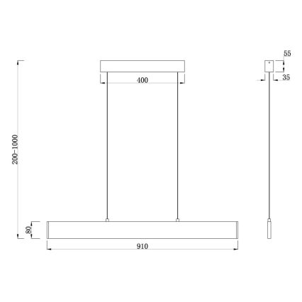 Maytoni P010PL-L23G3K - LED ljuskrona med textilsladd STEP LED/23W/230V 3000K 91 cm guld