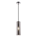 Maytoni P011PL-01CH - Ljuskrona med textilsladd GIOIA 1xE14/40W/230V svart