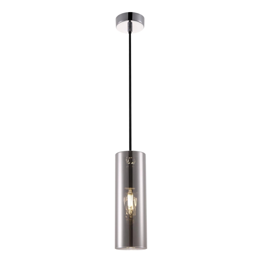 Maytoni P011PL-01CH - Ljuskrona med textilsladd GIOIA 1xE14/40W/230V svart