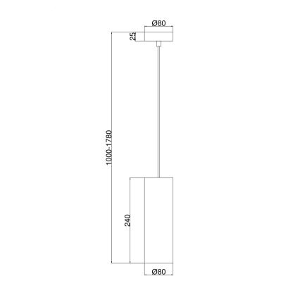 Maytoni P011PL-01CH - Ljuskrona med textilsladd GIOIA 1xE14/40W/230V svart