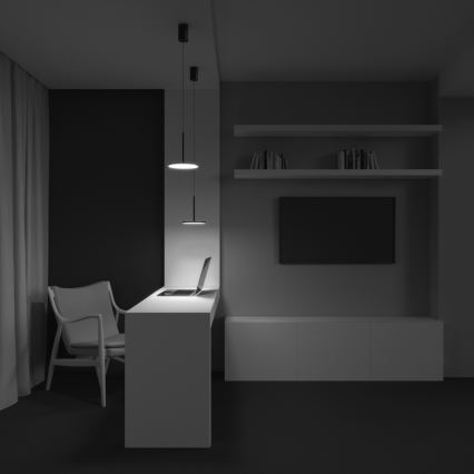 Maytoni P076PL-L12W3K-B - LED ljuskrona med textilsladd PLATO LED/12W/230V 3000K svart