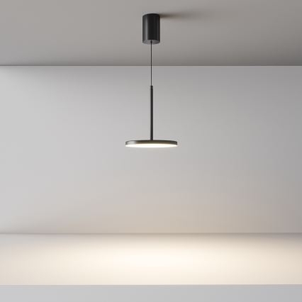 Maytoni P076PL-L12W3K-B - LED ljuskrona med textilsladd PLATO LED/12W/230V 3000K svart