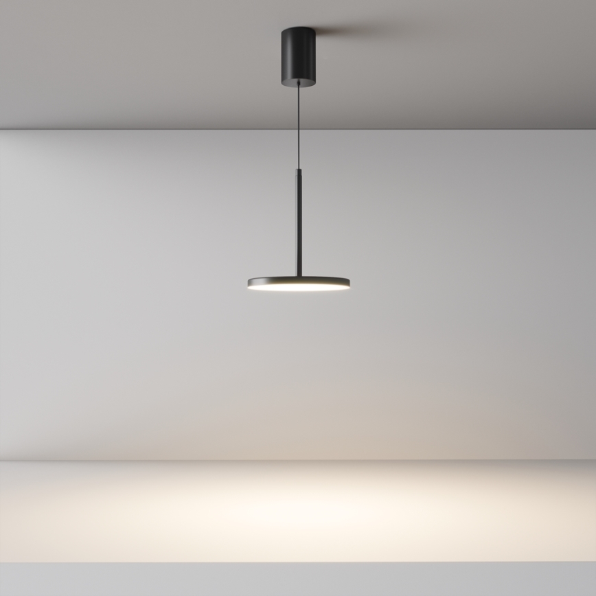 Maytoni P076PL-L12W3K-B - LED ljuskrona med textilsladd PLATO LED/12W/230V 3000K svart
