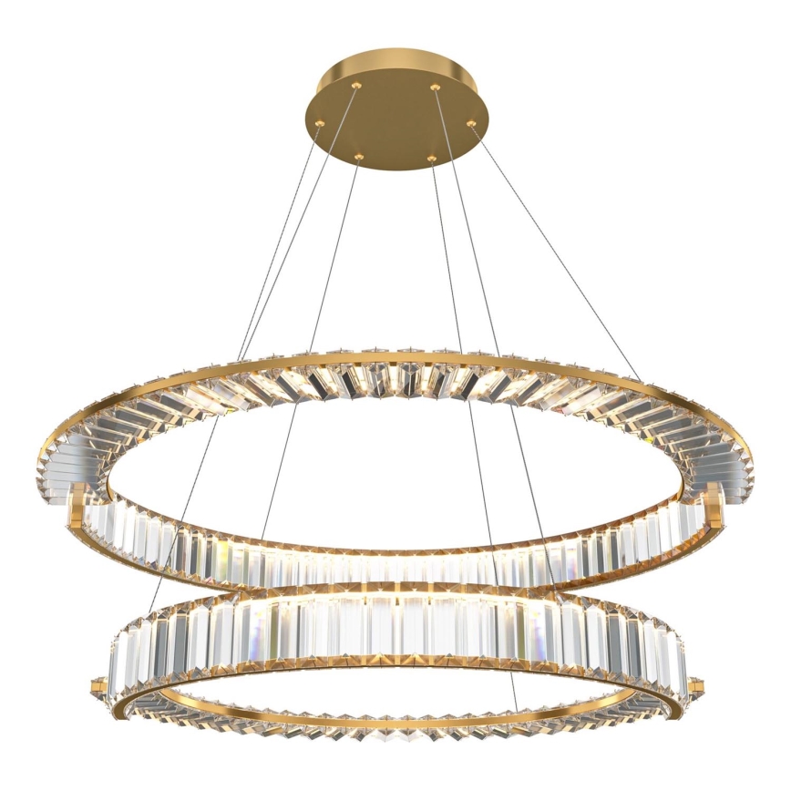 Maytoni P097PL-L90G4K - LED ljuskrona med textilsladd KRONE LED/90W/230V CRI 90 diameter 80,5 cm guld