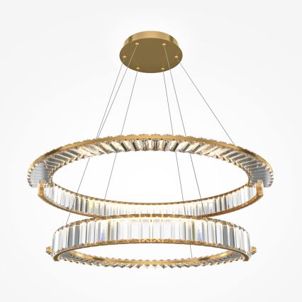 Maytoni P097PL-L90G4K - LED ljuskrona med textilsladd KRONE LED/90W/230V CRI 90 diameter 80,5 cm guld