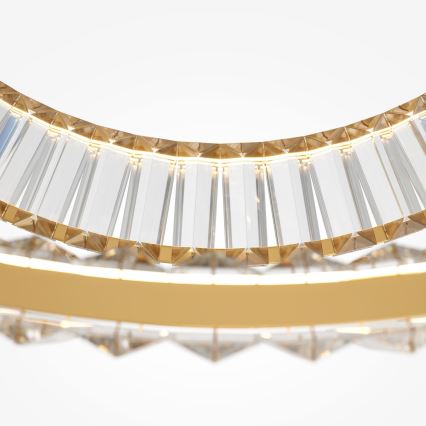 Maytoni P097PL-L90G4K - LED ljuskrona med textilsladd KRONE LED/90W/230V CRI 90 diameter 80,5 cm guld