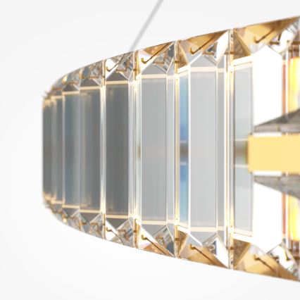 Maytoni P097PL-L90G4K - LED ljuskrona med textilsladd KRONE LED/90W/230V CRI 90 diameter 80,5 cm guld