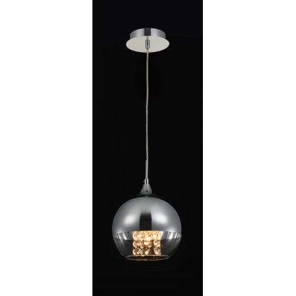 Maytoni P140-PL-110-1-N - Ljuskrona med textilsladd FERMI 1xE27/60W/230V skinande krom