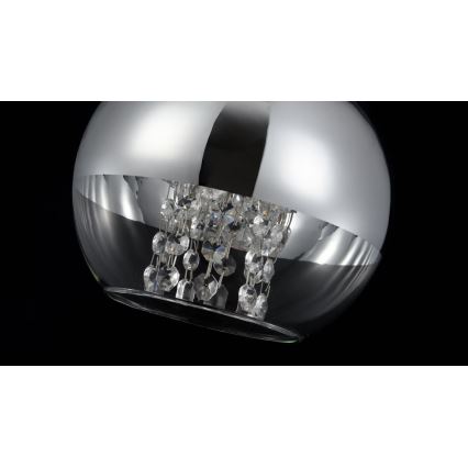 Maytoni P140-PL-110-1-N - Ljuskrona med textilsladd FERMI 1xE27/60W/230V skinande krom