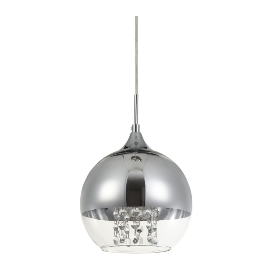 Maytoni P140-PL-110-1-N - Ljuskrona med textilsladd FERMI 1xE27/60W/230V skinande krom
