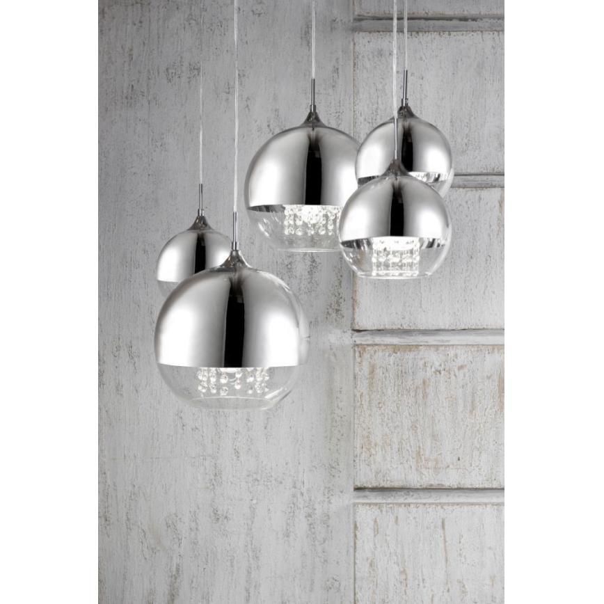 Maytoni P140-PL-170-5-N - Ljuskrona med textilsladd FERMI 5xE27/60W/230V skinande krom