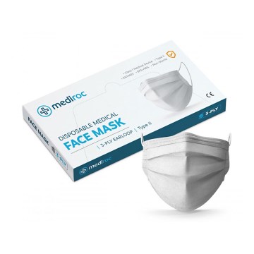 Mediroc – Skyddsmask / Ansiktsmask MEDICAL 3 lager, BFE98% 100 st
