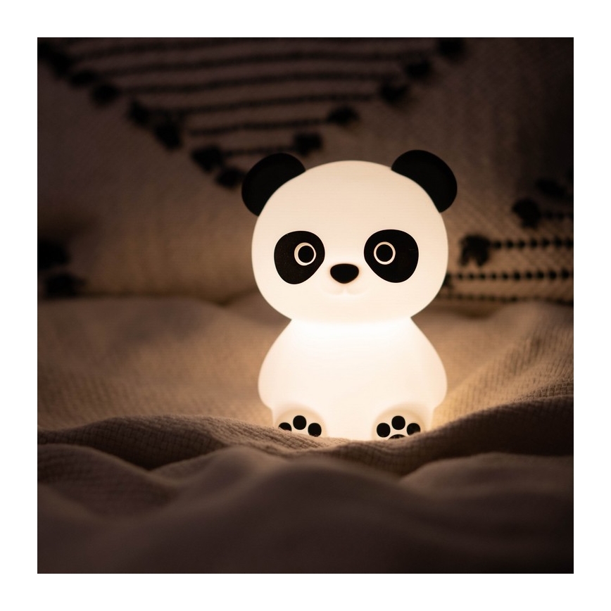 MegaLight - LED RGB Ljusreglerad uppladdningsbar barns beröring lampa PADDY PANDA LED/5V
