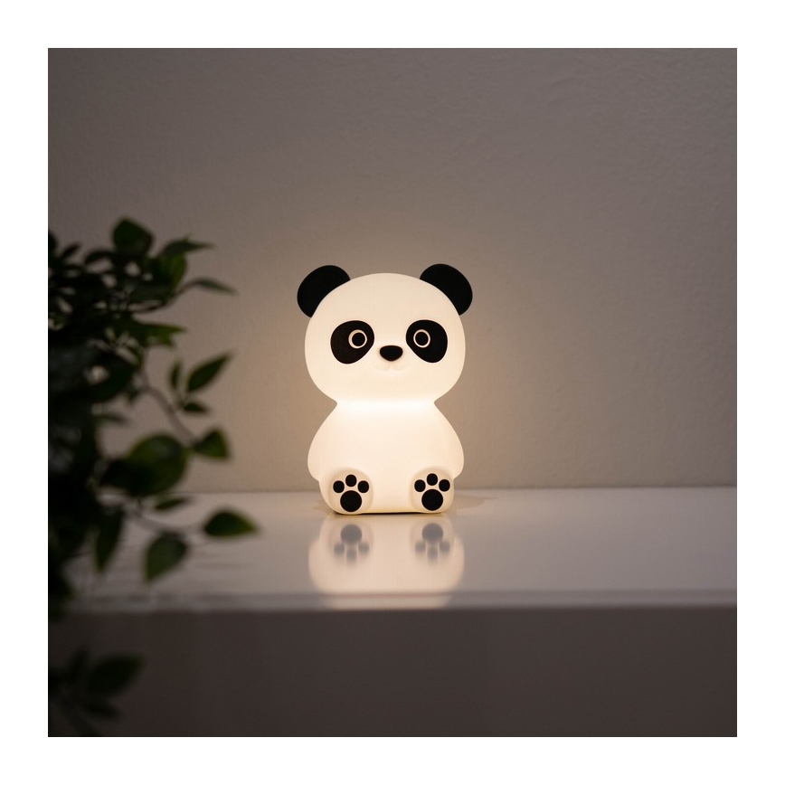 MegaLight - LED RGB Ljusreglerad uppladdningsbar barns beröring lampa PADDY PANDA LED/5V