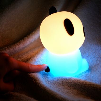MegaLight - LED RGB Ljusreglerad uppladdningsbar barns beröring lampa PADDY PANDA LED/5V