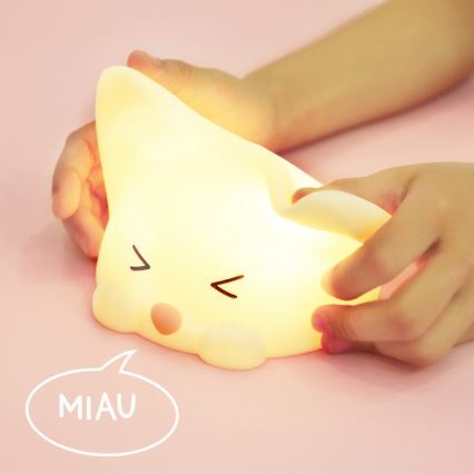 MegaLight - LED RGB Ljusreglerad uppladdningsbar barns beröring lampa CATTY CAT LED/5V