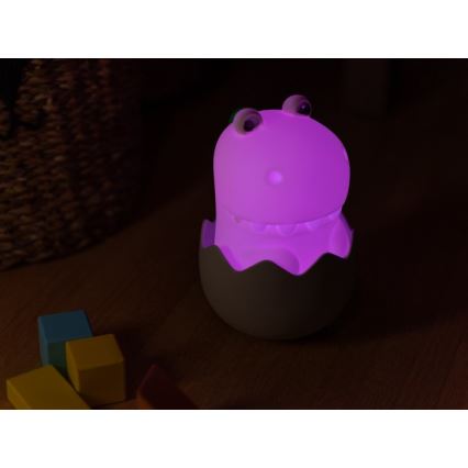 MegaLight - LED RGB Ljusreglerad uppladdningsbar barns beröring lampa DIGGY DINO LED/5V