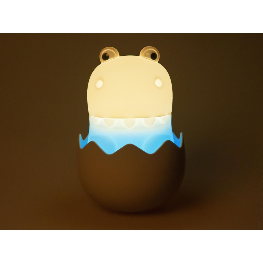 MegaLight - LED RGB Ljusreglerad uppladdningsbar barns beröring lampa DIGGY DINO LED/5V