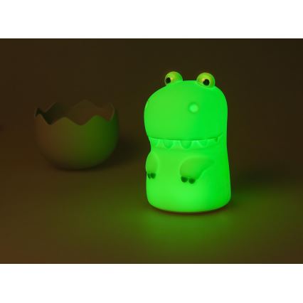 MegaLight - LED RGB Ljusreglerad uppladdningsbar barns beröring lampa DIGGY DINO LED/5V