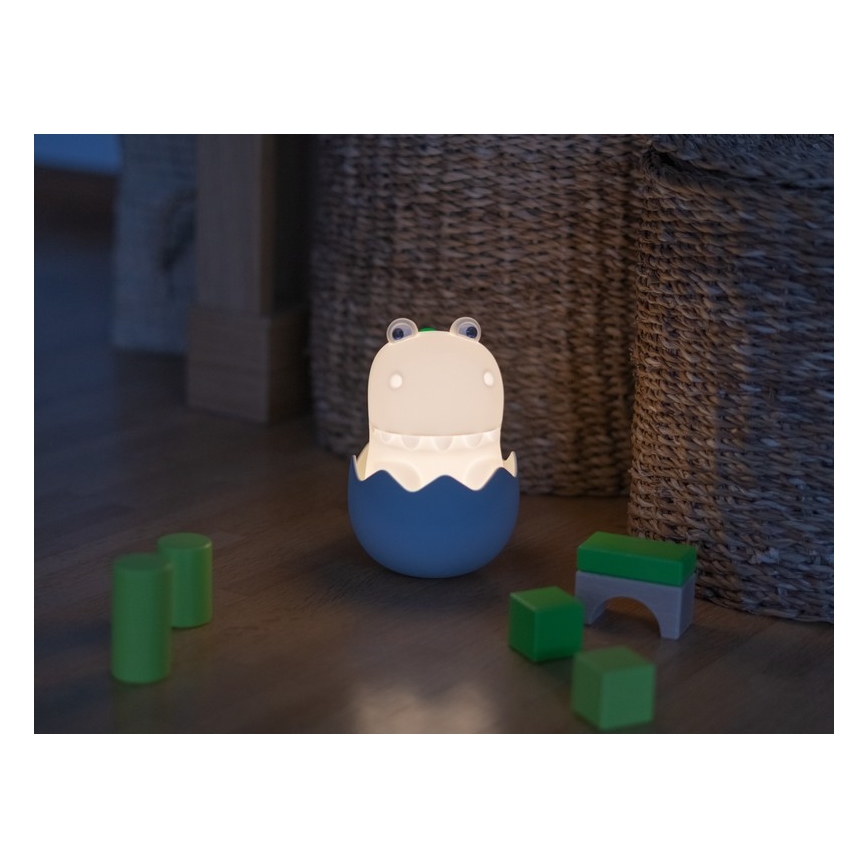 MegaLight - LED RGB Ljusreglerad uppladdningsbar barns beröring lampa DIGGY DINO LED/5V