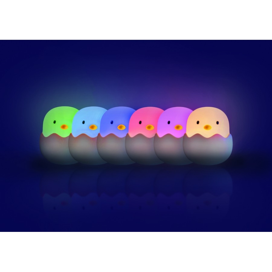 MegaLight - LED RGB Ljusreglerad uppladdningsbar barns beröring lampa EGGY EGG LED/5V