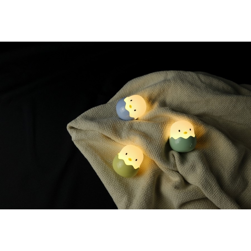 MegaLight - LED RGB Ljusreglerad uppladdningsbar barns beröring lampa EGGY EGG LED/5V