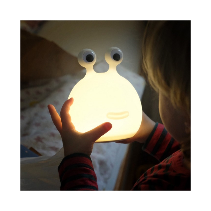 MegaLight - LED RGB Ljusreglerad uppladdningsbar barns beröring lampa MOMO MOON LED/5V