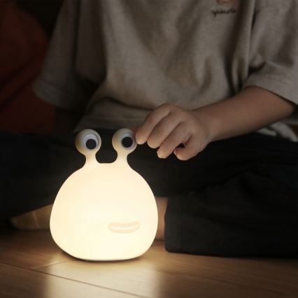 MegaLight - LED RGB Ljusreglerad uppladdningsbar barns beröring lampa MOMO MOON LED/5V