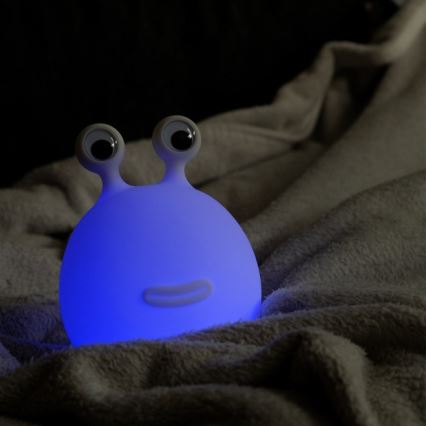 MegaLight - LED RGB Ljusreglerad uppladdningsbar barns beröring lampa MOMO MOON LED/5V