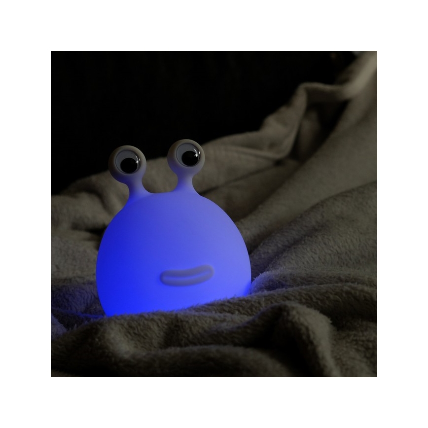 MegaLight - LED RGB Ljusreglerad uppladdningsbar barns beröring lampa MOMO MOON LED/5V