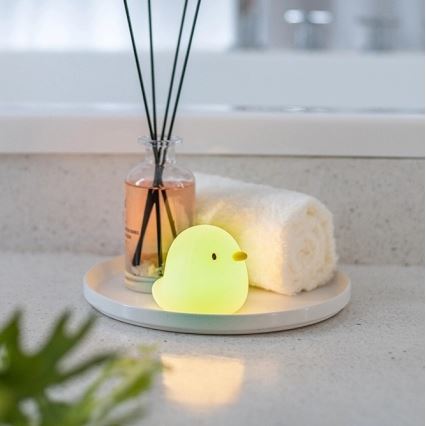 MegaLight - LED RGB Uppladdningsbar barns beröring badkarslampa SWIMMY DUCK LED/5V IP67