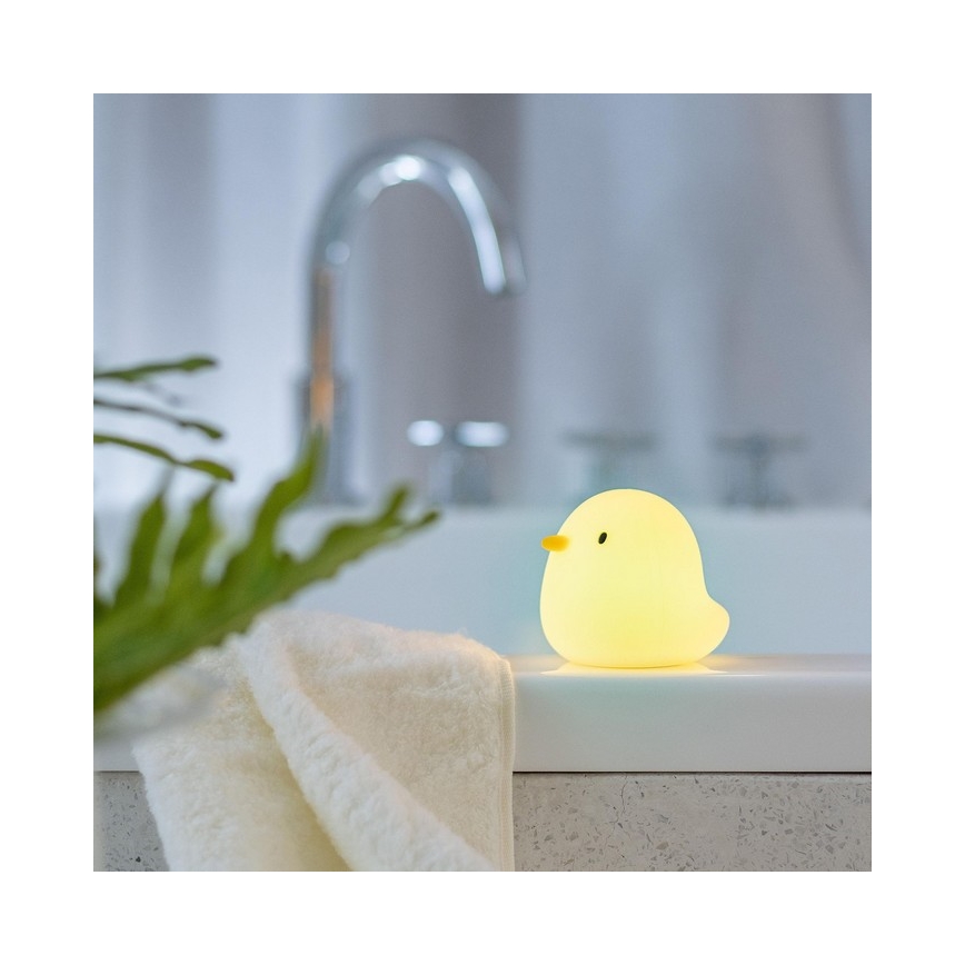 MegaLight - LED RGB Uppladdningsbar barns beröring badkarslampa SWIMMY DUCK LED/5V IP67