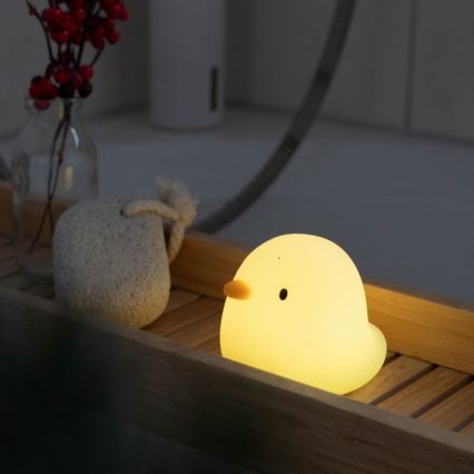 MegaLight - LED RGB Uppladdningsbar barns beröring badkarslampa SWIMMY DUCK LED/5V IP67
