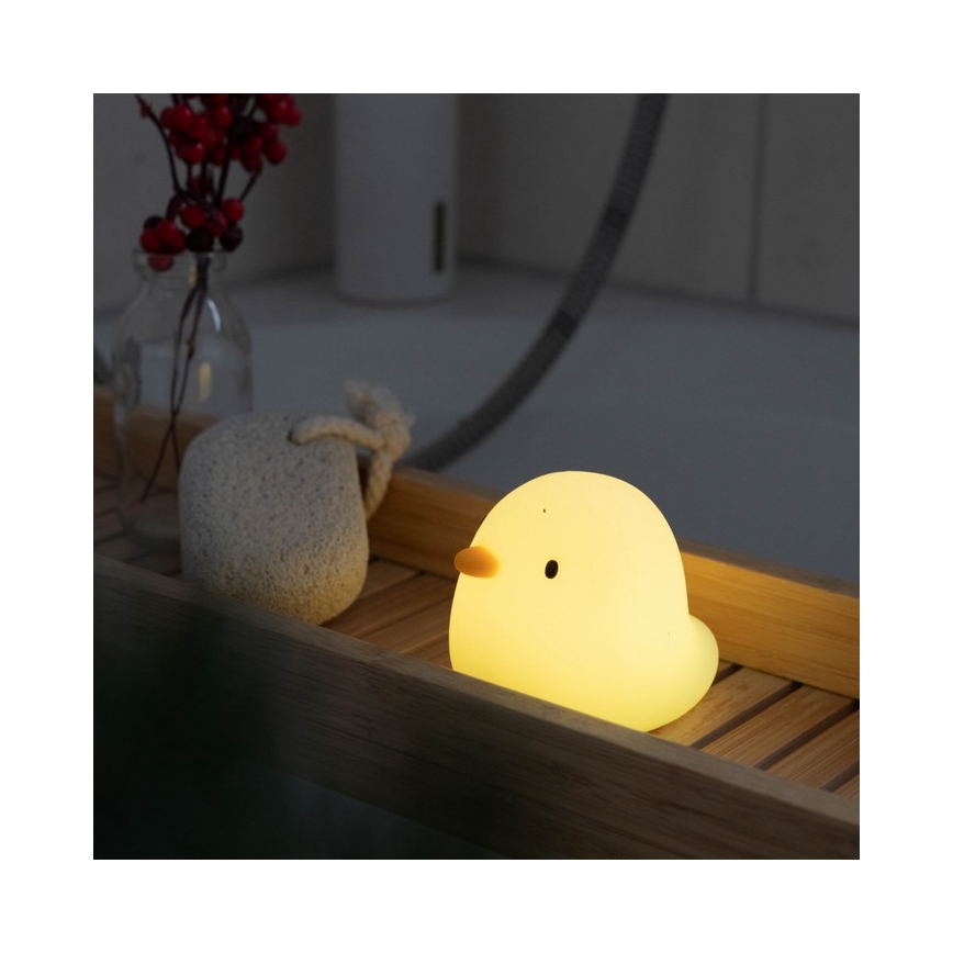 MegaLight - LED RGB Uppladdningsbar barns beröring badkarslampa SWIMMY DUCK LED/5V IP67