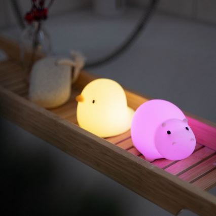 MegaLight - LED RGB Uppladdningsbar barns beröring badkarslampa SWIMMY DUCK LED/5V IP67