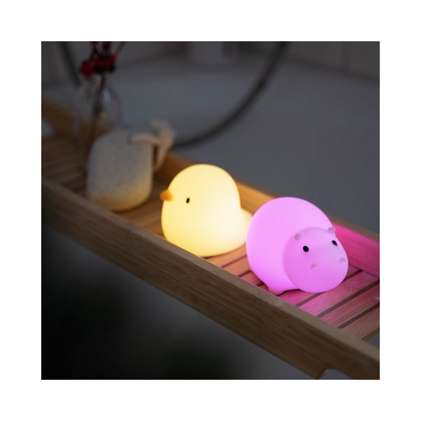 MegaLight - LED RGB Uppladdningsbar barns beröring badkarslampa SWIMMY DUCK LED/5V IP67
