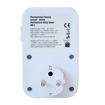 Mekanisk timerbrytare dagligen 16A/230V